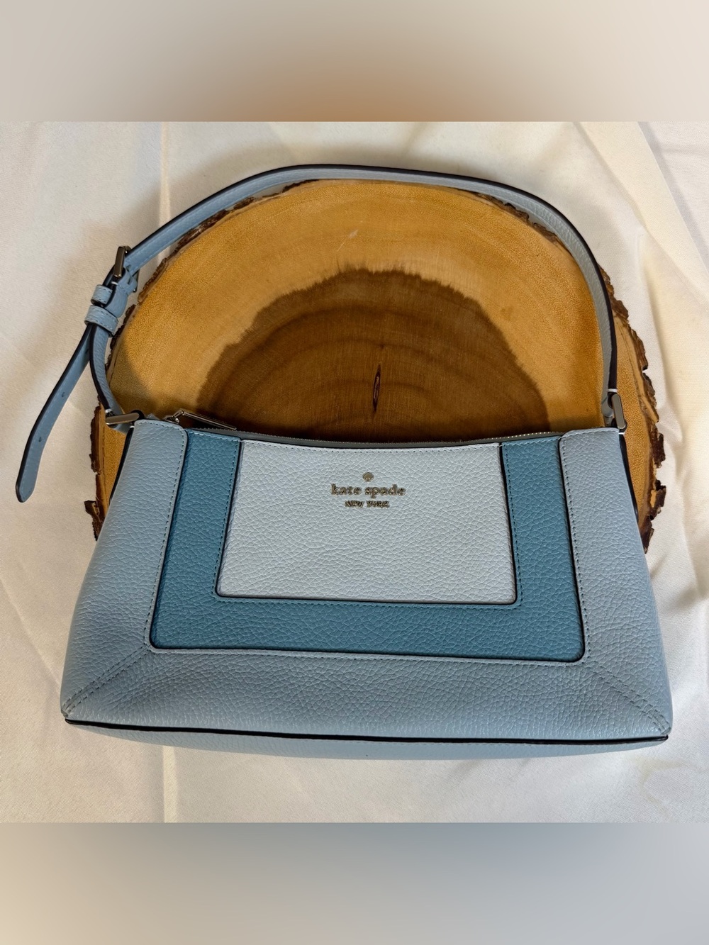 KATE SPADE Lena Small Pieced Color Block Multi Blue & White Color Shoulder Bag
